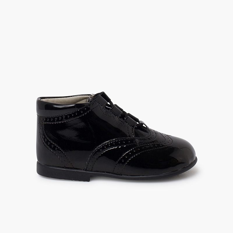 Bota Estilo Inglês tipo Verniz Preto