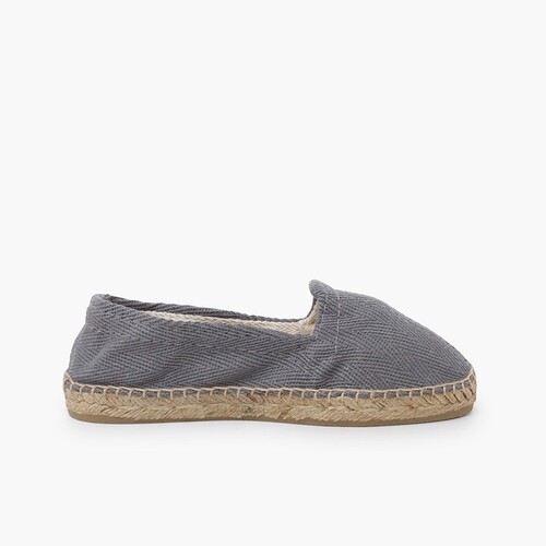 Alpargatas de Espiga Tamanhos Grandes 34-45 Cinzento