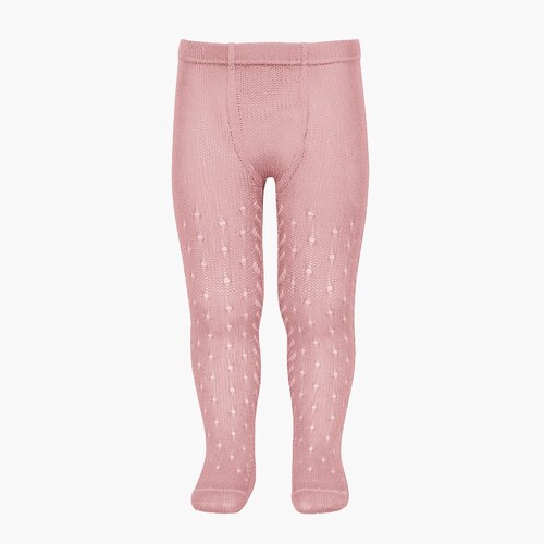 Collants Cóndor Croché Perlé Verão Rosa Pálido