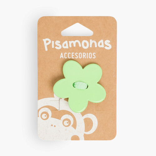 Elástico Cabelo Meninas Aplique de Flor  Verde Pastel