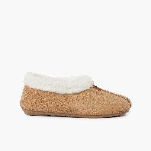 Pantufas Bamara forro felpudo Bege