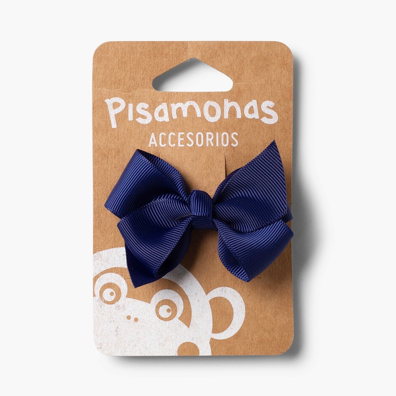 Gancho de Cabelo Meninas Laço Médio Azul Marinho