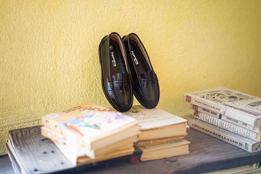 Mocassins Menina Colégio Pele