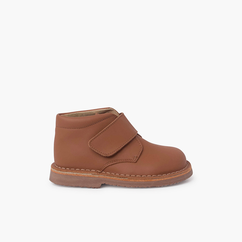 Botas Safari Pele com tiras aderentes   Camelo