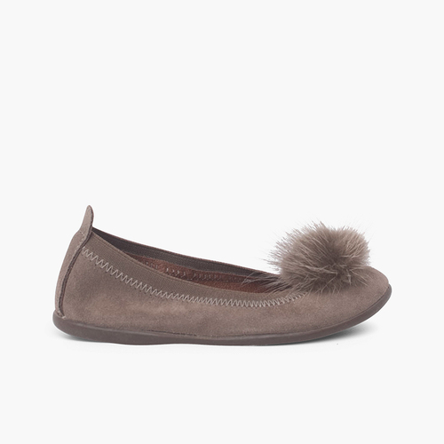 Sabrinas com Pompom Menina e Mulher Taupe