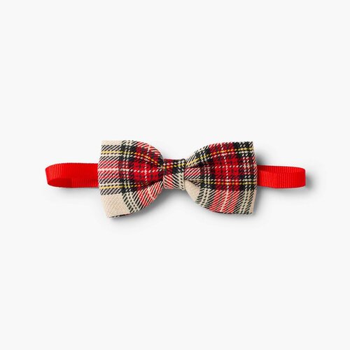 Laço Menino Estampado Escocês Cru