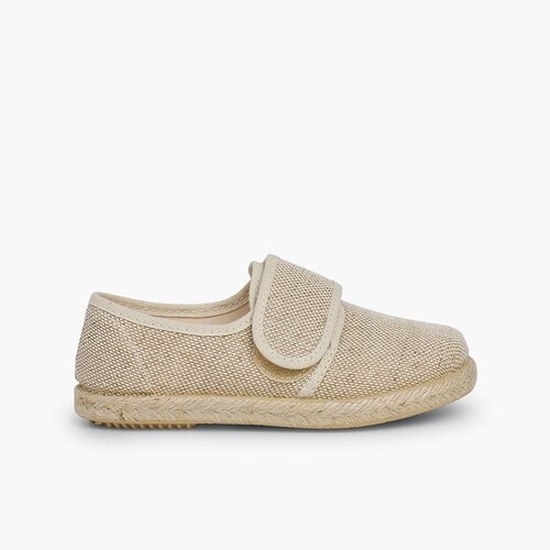 Bluchers Linho Fecho tiras aderentes   Bege