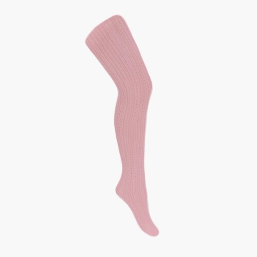 Collants Menina Croché Rosa Pálido