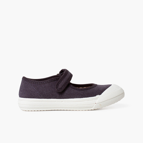 Sapatos Merceditas tiras aderentes   Biqueira Borracha Reforçada Azul Jeans