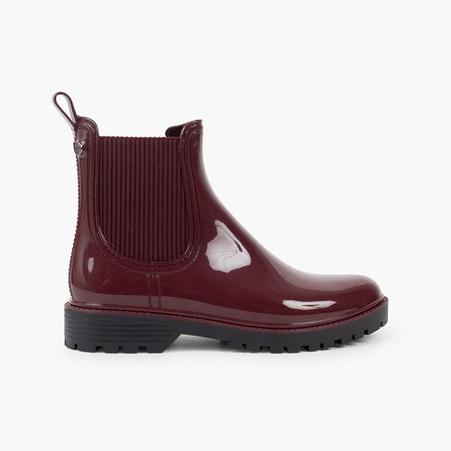Botins Galocha Sola Track com Elástico Bordeaux