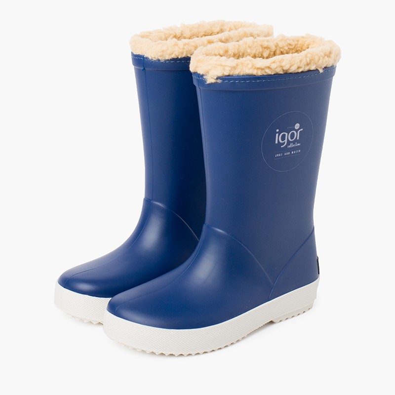 Galochas Forro Interior para Crianças Azul Jeans