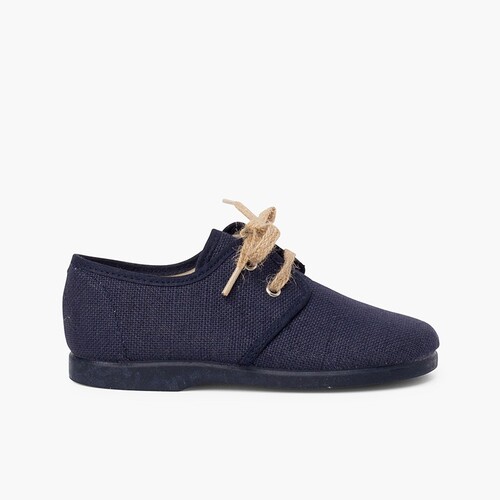 Blucher Lona Fecho Atacadores Rústicos Azul Marinho