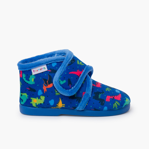 Pantufas Crianças Desenhos Azul Dinossauros