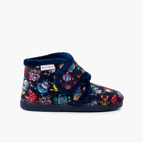 Pantufas Crianças Desenhos Azul-marinho robôs