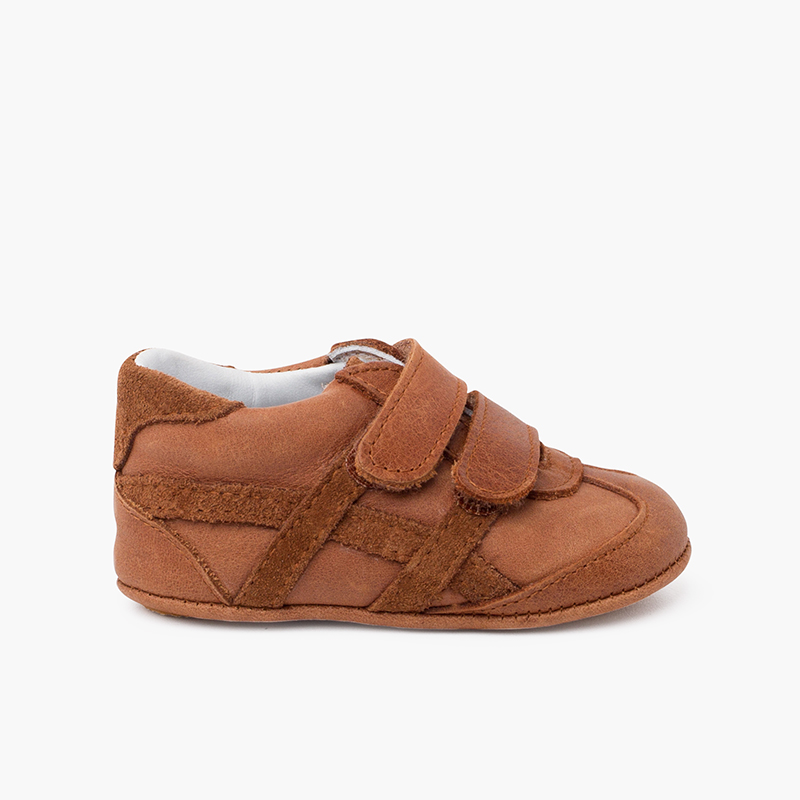 Sapatilhas bebé sport tiras aderentes Camelo