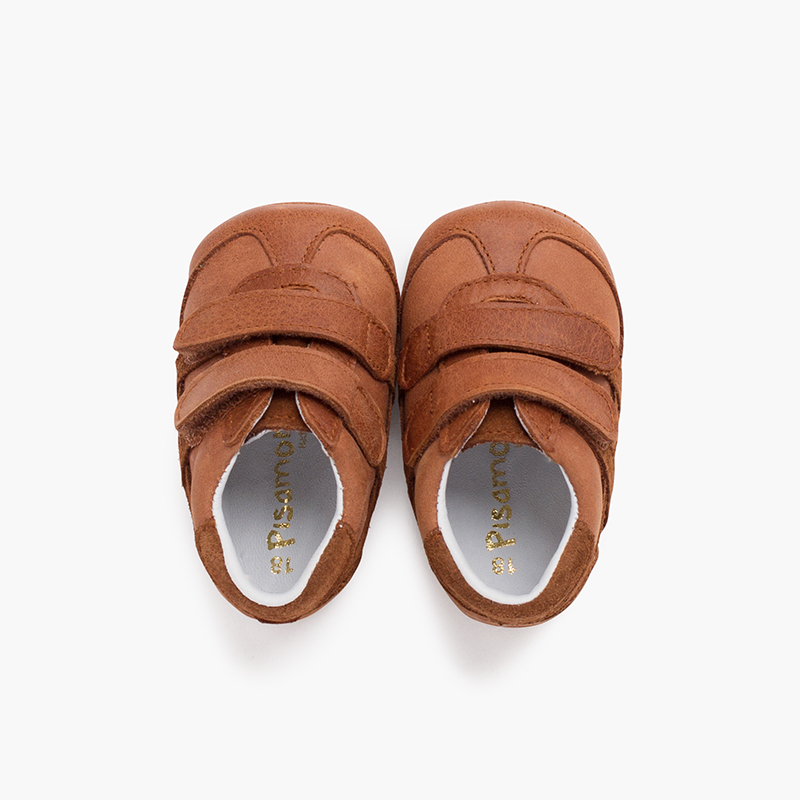 Sapatilhas bebé sport tiras aderentes Camelo