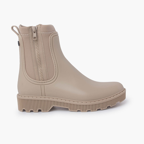 Botins galocha criança e mulher fecho-éclair lateral Bege
