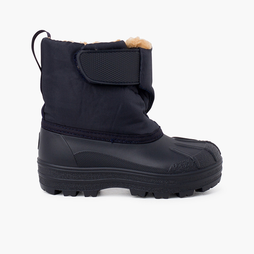 Botas de neve forro felpudo fecho aderente Azul Marinho