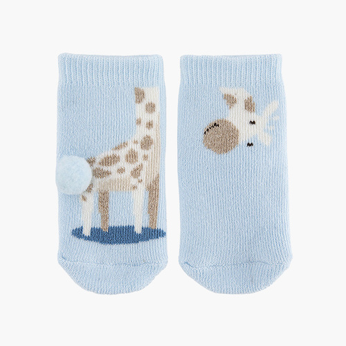 Meias turco casa antiderrapantes girafa Azul bebé