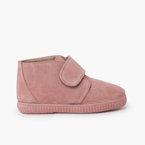 Botins tira larga aderente pelinho Rosa