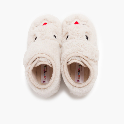 Pantufas coelhinho pelo suave Cru