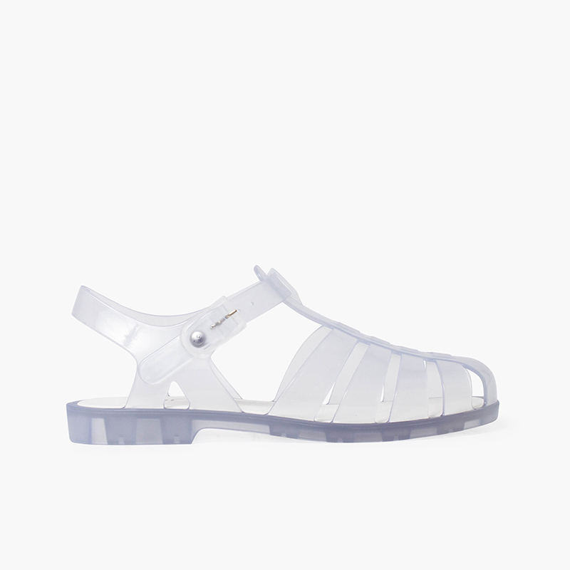 Sandálias de borracha clássicas mulher Biarritz Cristal Transparente