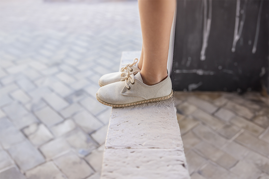 Blucher criança lona sola juta bicolor