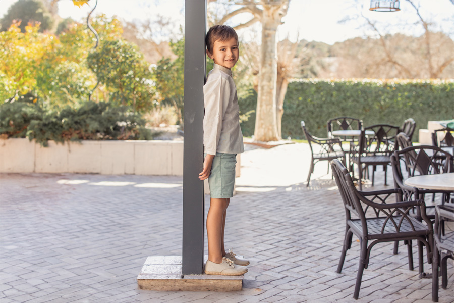 Blucher criança lona sola juta bicolor