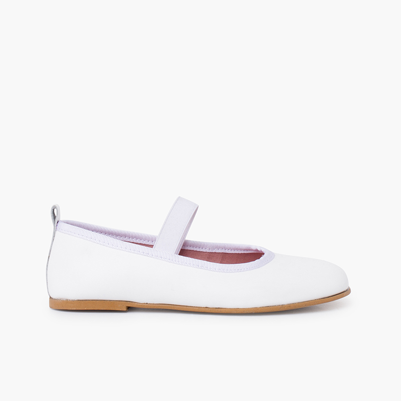 Sabrinas cerimónia napa com tira elástica Branco