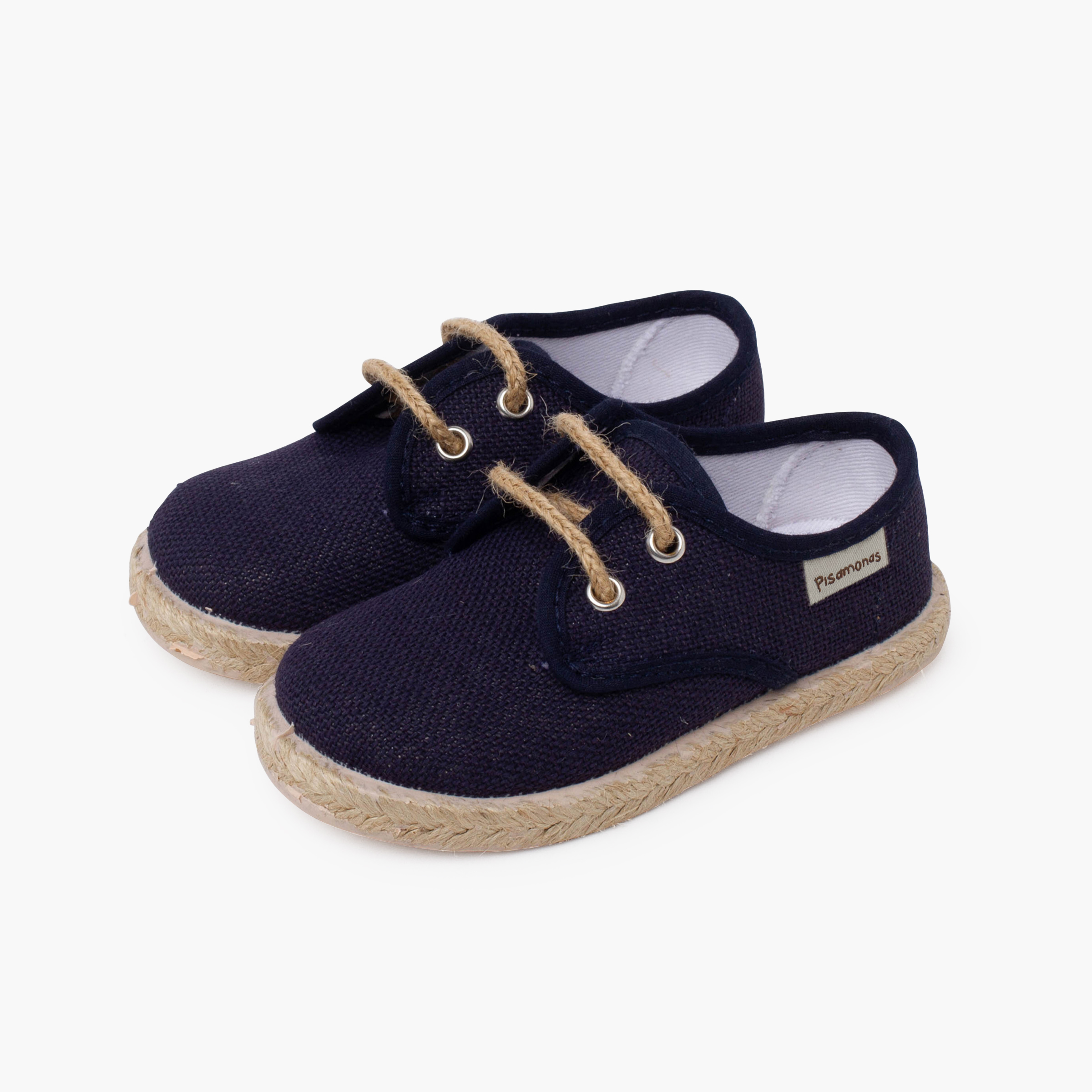 Bluchers linho atacadores e base juta Azul Marinho