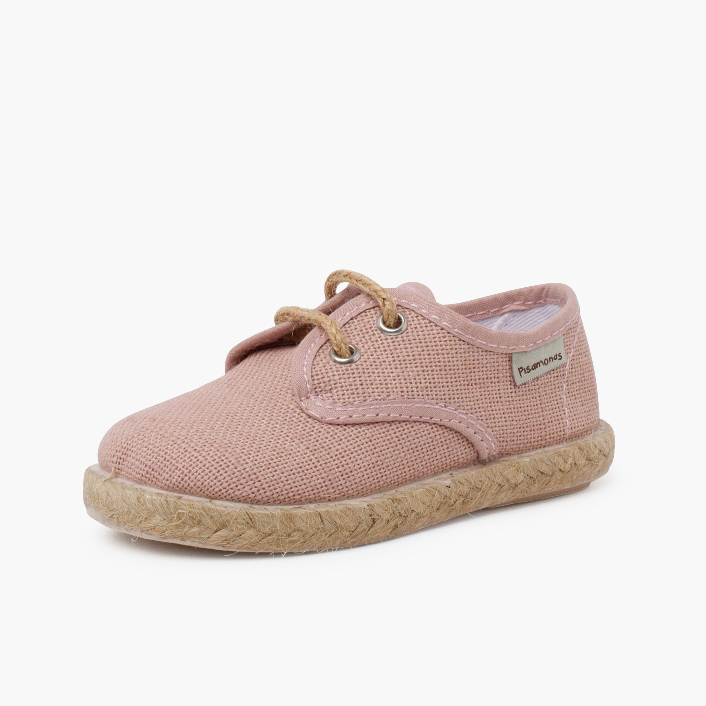 Bluchers linho atacadores e base juta Rosa Velho