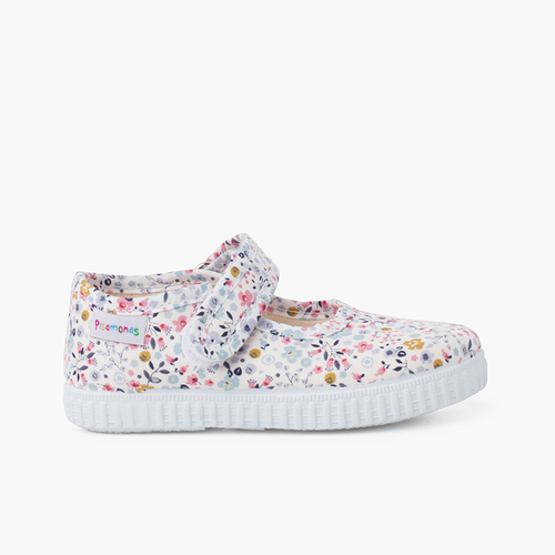 Merceditas estampado flores tira aderente Flores