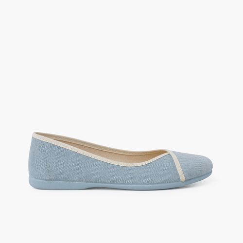 Sabrinas eco lona reciclada com debruado Céu azul