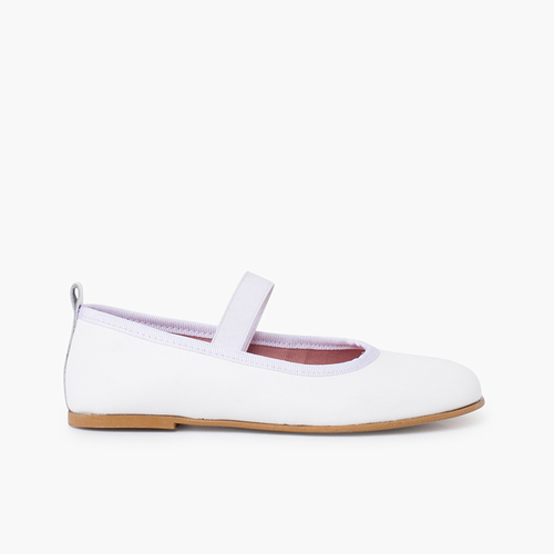 Sabrinas cerimónia napa com tira elástica Branco