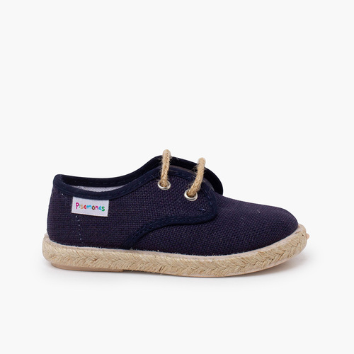 Bluchers linho atacadores e base juta Azul Marinho