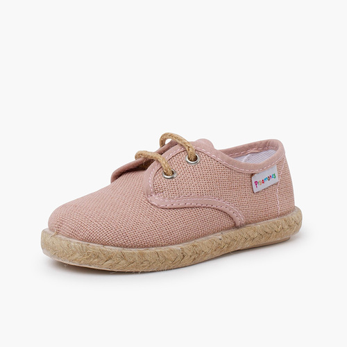 Bluchers linho atacadores e base juta Rosa Velho