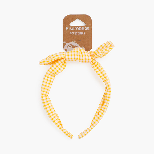 Bandolete turbante vichy laço Amarelo