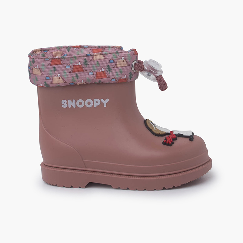 Galochas Snoopy rebordo ajustável Rosa
