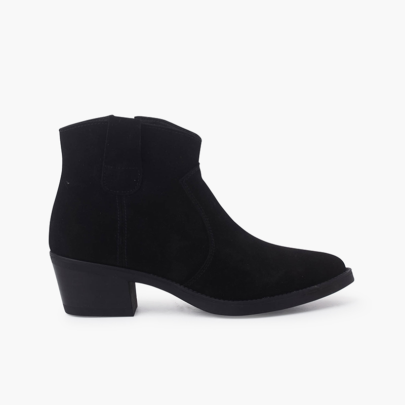 Botins cowboy Camurça Preto