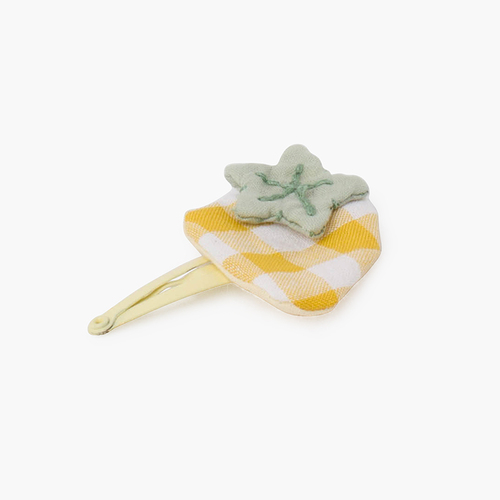 Gancho de cabelo morango vichy Amarelo