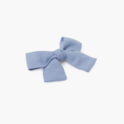 Gancho bico de pato laço linho Azul França