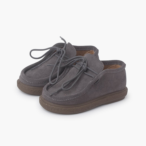 Sapatos tipo blucher primeiros passos Cinzento