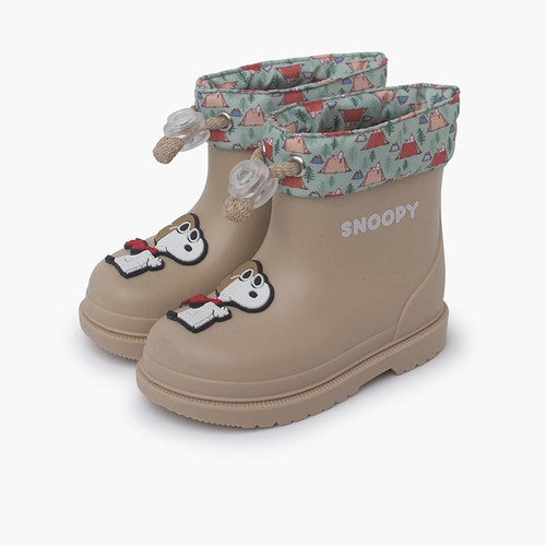 Galochas Snoopy rebordo ajustável Bege