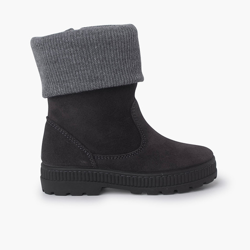 Botas rebordo lã Criança Cinzento