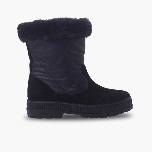 Botas acolchoadas rebordo pelinho Azul Marinho