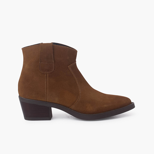 Botins cowboy Camurça Camelo