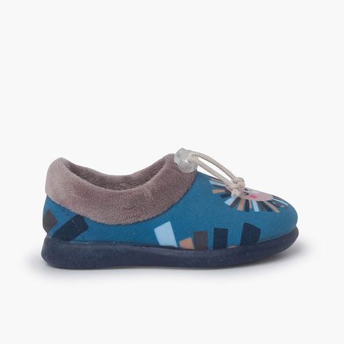 Pantufas ajustáveis leão Azul