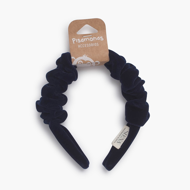 Bandolete veludo tipo scrunchie Azul Marinho