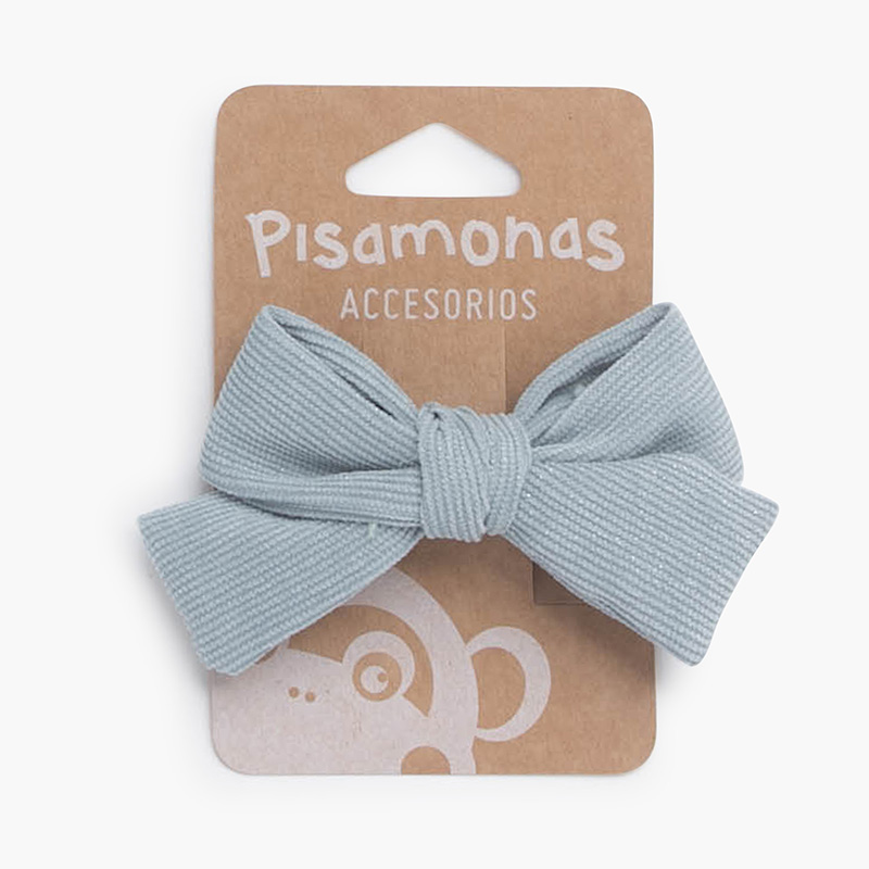 Laço micro-bombazine fecho bico pato Azul França