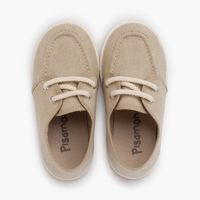 Sapatos de vela lona eco sola branca Areia
